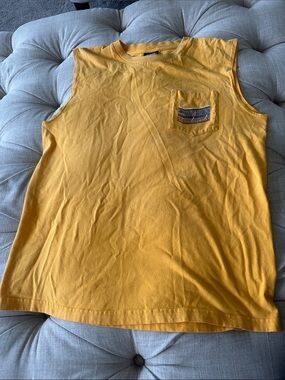 Harley-Davidson Yellow Sleeveless Tank with Pocket Patch
